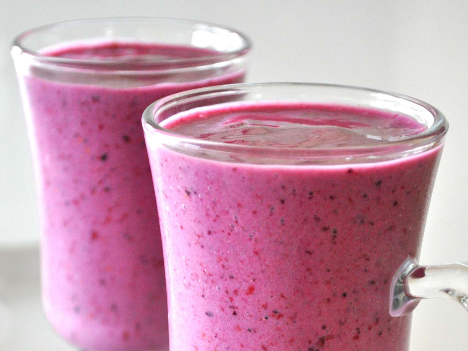 Close up view of glasses with Fruit and Yogurt Smoothies