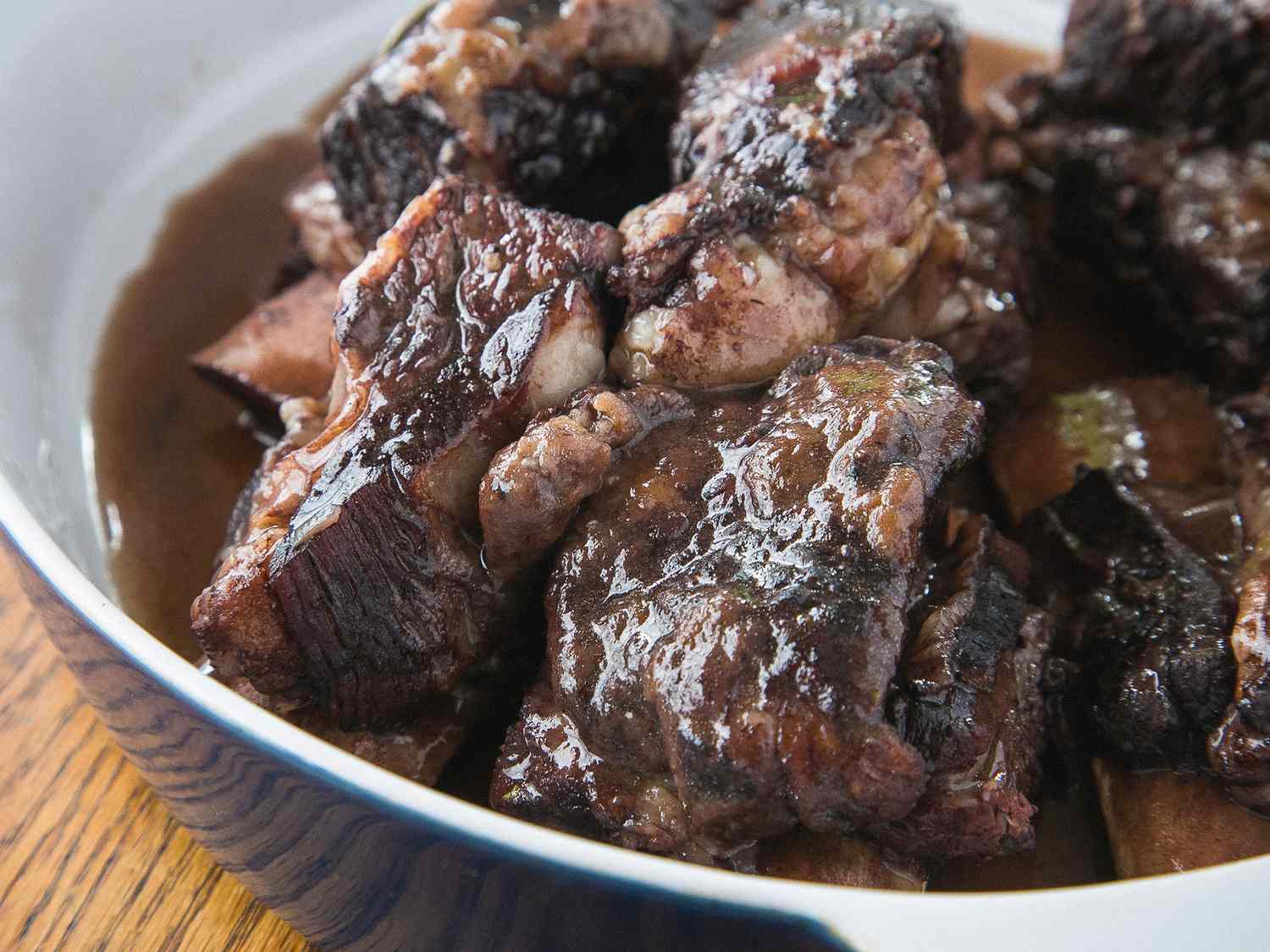 Close up view of Short Ribs in a bowl